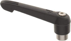 KIPP - 3/8-16, 0.85" Hub Diam, Glass Fiber (Stainless Steel Components) Tapped Adjustable Clamping Lever - 3.6" OAL, 2.11" High, 0.55" Hole Depth - Americas Industrial Supply