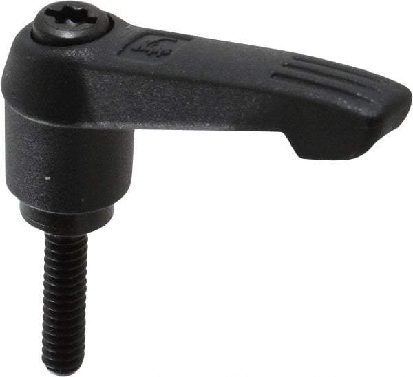 KIPP - #10-24, 0.51" Hub Diam, Glass Fiber (Steel Components) Threaded Stud Adjustable Clamping Lever - 0.79" Stud Length, 1.85" OAL, 1.18" High - Americas Industrial Supply