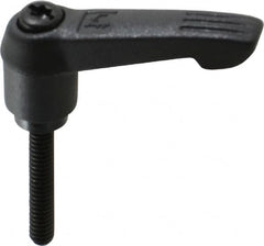 KIPP - #10-24, 0.51" Hub Diam, Glass Fiber (Steel Components) Threaded Stud Adjustable Clamping Lever - 1.18" Stud Length, 1.85" OAL, 1.18" High - Americas Industrial Supply