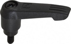 KIPP - #10-32, 0.51" Hub Diam, Glass Fiber (Steel Components) Threaded Stud Adjustable Clamping Lever - 0.39" Stud Length, 1.85" OAL, 1.18" High - Americas Industrial Supply