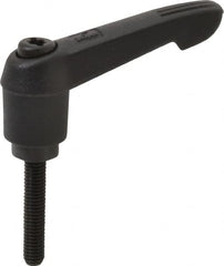 KIPP - #10-32, 0.51" Hub Diam, Glass Fiber (Steel Components) Threaded Stud Adjustable Clamping Lever - 0.98" Stud Length, 1.85" OAL, 1.18" High - Americas Industrial Supply