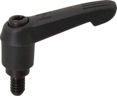 KIPP - 1/4-20, 0.51" Hub Diam, Glass Fiber (Steel Components) Threaded Stud Adjustable Clamping Lever - 0.39" Stud Length, 1.85" OAL, 1.18" High - Americas Industrial Supply