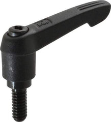 KIPP - 1/4-20, 0.51" Hub Diam, Glass Fiber (Steel Components) Threaded Stud Adjustable Clamping Lever - 0.59" Stud Length, 1.85" OAL, 1.18" High - Americas Industrial Supply