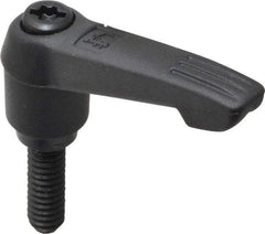 KIPP - 1/4-20, 0.51" Hub Diam, Glass Fiber (Steel Components) Threaded Stud Adjustable Clamping Lever - 0.79" Stud Length, 1.85" OAL, 1.18" High - Americas Industrial Supply