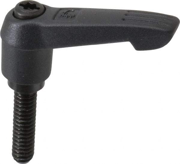 KIPP - 1/4-20, 0.51" Hub Diam, Glass Fiber (Steel Components) Threaded Stud Adjustable Clamping Lever - 0.98" Stud Length, 1.85" OAL, 1.18" High - Americas Industrial Supply