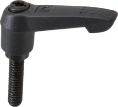 KIPP - 1/4-20, 0.51" Hub Diam, Glass Fiber (Steel Components) Threaded Stud Adjustable Clamping Lever - 0.98" Stud Length, 1.85" OAL, 1.18" High - Americas Industrial Supply