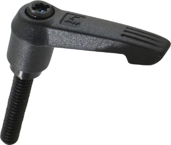 KIPP - 1/4-20, 0.51" Hub Diam, Glass Fiber (Steel Components) Threaded Stud Adjustable Clamping Lever - 1.18" Stud Length, 1.85" OAL, 1.18" High - Americas Industrial Supply