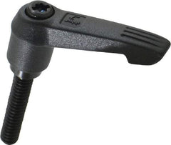 KIPP - 1/4-20, 0.51" Hub Diam, Glass Fiber (Steel Components) Threaded Stud Adjustable Clamping Lever - 1.18" Stud Length, 1.85" OAL, 1.18" High - Americas Industrial Supply