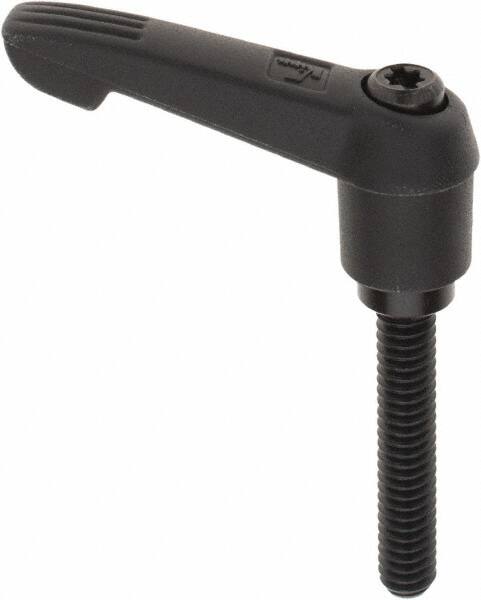 KIPP - 1/4-20, 0.51" Hub Diam, Glass Fiber (Steel Components) Threaded Stud Adjustable Clamping Lever - 1.38" Stud Length, 1.85" OAL, 1.18" High - Americas Industrial Supply