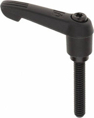 KIPP - 1/4-20, 0.51" Hub Diam, Glass Fiber (Steel Components) Threaded Stud Adjustable Clamping Lever - 1.38" Stud Length, 1.85" OAL, 1.18" High - Americas Industrial Supply