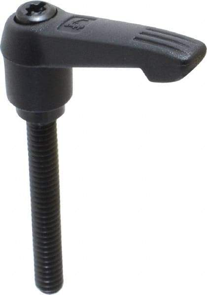 KIPP - 1/4-20, 0.51" Hub Diam, Glass Fiber (Steel Components) Threaded Stud Adjustable Clamping Lever - 1.77" Stud Length, 1.85" OAL, 1.18" High - Americas Industrial Supply