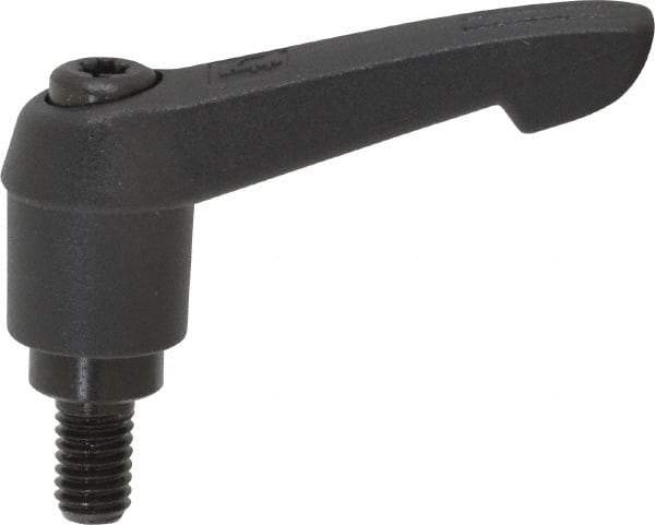 KIPP - M6 x 1.0, 13mm Hub Diam, Glass Fiber (Steel Components) Metric Threaded Stud Adjustable Clamping Lever - 10mm Stud Length, 47mm OAL, 30mm High - Americas Industrial Supply