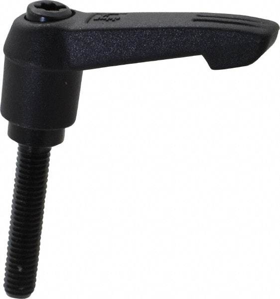 KIPP - M6 x 1.0, 13mm Hub Diam, Glass Fiber (Steel Components) Metric Threaded Stud Adjustable Clamping Lever - 30mm Stud Length, 47mm OAL, 30mm High - Americas Industrial Supply