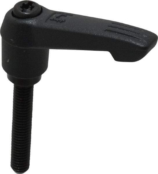 KIPP - M6 x 1.0, 13mm Hub Diam, Glass Fiber (Steel Components) Metric Threaded Stud Adjustable Clamping Lever - 35mm Stud Length, 47mm OAL, 30mm High - Americas Industrial Supply