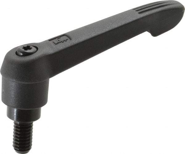 KIPP - 5/16-18, 0.71" Hub Diam, Glass Fiber (Steel Components) Threaded Stud Adjustable Clamping Lever - 0.59" Stud Length, 2.95" OAL, 1.63" High - Americas Industrial Supply
