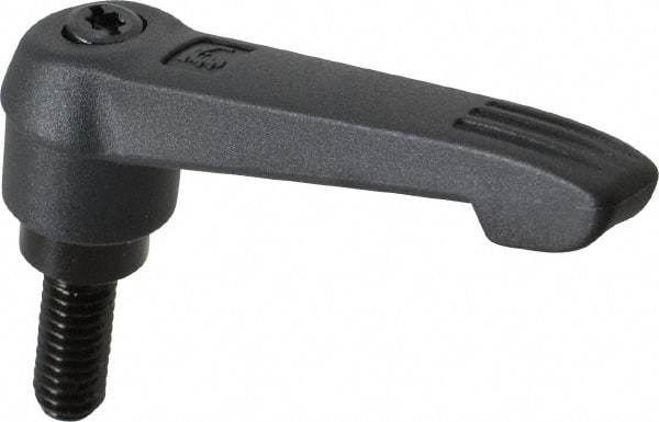 KIPP - 5/16-18, 0.71" Hub Diam, Glass Fiber (Steel Components) Threaded Stud Adjustable Clamping Lever - 0.79" Stud Length, 2.95" OAL, 1.63" High - Americas Industrial Supply