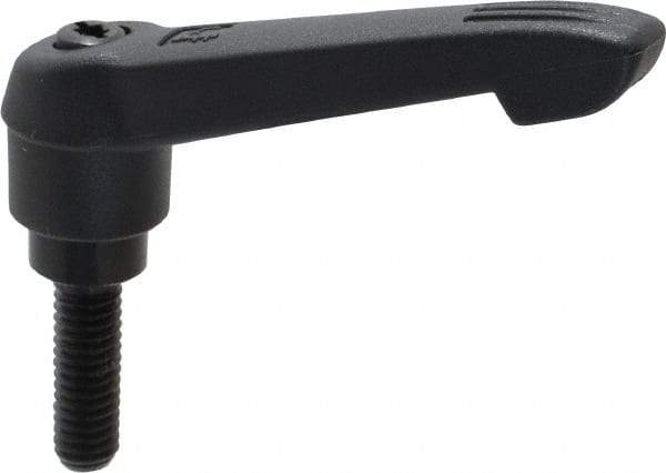 KIPP - 5/16-18, 0.71" Hub Diam, Glass Fiber (Steel Components) Threaded Stud Adjustable Clamping Lever - 0.98" Stud Length, 2.95" OAL, 1.63" High - Americas Industrial Supply