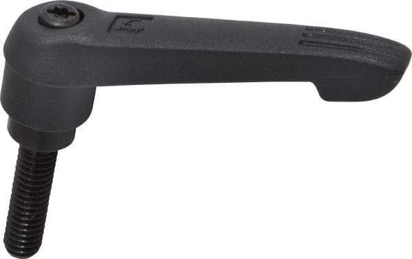 KIPP - 5/16-18, 0.71" Hub Diam, Glass Fiber (Steel Components) Threaded Stud Adjustable Clamping Lever - 1.18" Stud Length, 2.95" OAL, 1.63" High - Americas Industrial Supply