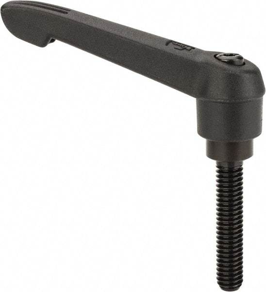 KIPP - 5/16-18, 0.71" Hub Diam, Glass Fiber (Steel Components) Threaded Stud Adjustable Clamping Lever - 1.57" Stud Length, 2.95" OAL, 1.63" High - Americas Industrial Supply