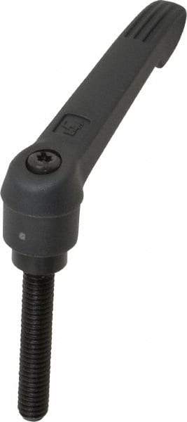 KIPP - 5/16-18, 0.71" Hub Diam, Glass Fiber (Steel Components) Threaded Stud Adjustable Clamping Lever - 1.77" Stud Length, 2.95" OAL, 1.63" High - Americas Industrial Supply