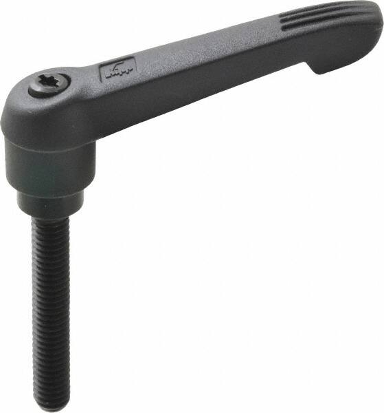 KIPP - 5/16-18, 0.71" Hub Diam, Glass Fiber (Steel Components) Threaded Stud Adjustable Clamping Lever - 1.97" Stud Length, 2.95" OAL, 1.63" High - Americas Industrial Supply