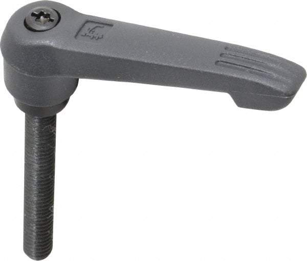 KIPP - 5/16-18, 0.71" Hub Diam, Glass Fiber (Steel Components) Threaded Stud Adjustable Clamping Lever - 2.36" Stud Length, 2.95" OAL, 1.63" High - Americas Industrial Supply
