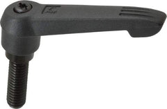 KIPP - 3/8-16, 0.71" Hub Diam, Glass Fiber (Steel Components) Threaded Stud Adjustable Clamping Lever - 1.18" Stud Length, 2.95" OAL, 1.63" High - Americas Industrial Supply