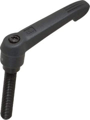 KIPP - 3/8-16, 0.71" Hub Diam, Glass Fiber (Steel Components) Threaded Stud Adjustable Clamping Lever - 1.97" Stud Length, 2.95" OAL, 1.63" High - Americas Industrial Supply