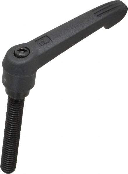 KIPP - 3/8-16, 0.71" Hub Diam, Glass Fiber (Steel Components) Threaded Stud Adjustable Clamping Lever - 2.36" Stud Length, 2.95" OAL, 1.63" High - Americas Industrial Supply