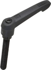 KIPP - 3/8-16, 0.71" Hub Diam, Glass Fiber (Steel Components) Threaded Stud Adjustable Clamping Lever - 2.36" Stud Length, 2.95" OAL, 1.63" High - Americas Industrial Supply