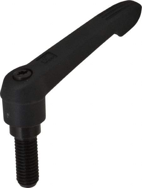 KIPP - M10 x 1.5, 18mm Hub Diam, Glass Fiber (Steel Components) Metric Threaded Stud Adjustable Clamping Lever - 25mm Stud Length, 75mm OAL, 41.5mm High - Americas Industrial Supply