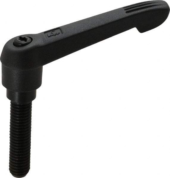 KIPP - M10 x 1.5, 18mm Hub Diam, Glass Fiber (Steel Components) Metric Threaded Stud Adjustable Clamping Lever - 40mm Stud Length, 75mm OAL, 41.5mm High - Americas Industrial Supply