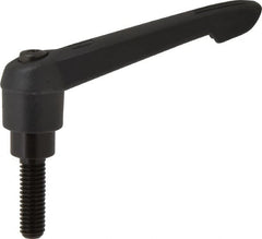 KIPP - 3/8-16, 0.85" Hub Diam, Glass Fiber (Steel Components) Threaded Stud Adjustable Clamping Lever - 1.18" Stud Length, 3.6" OAL, 2.11" High - Americas Industrial Supply