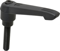 KIPP - 3/8-16, 0.85" Hub Diam, Glass Fiber (Steel Components) Threaded Stud Adjustable Clamping Lever - 1.77" Stud Length, 3.6" OAL, 2.11" High - Americas Industrial Supply