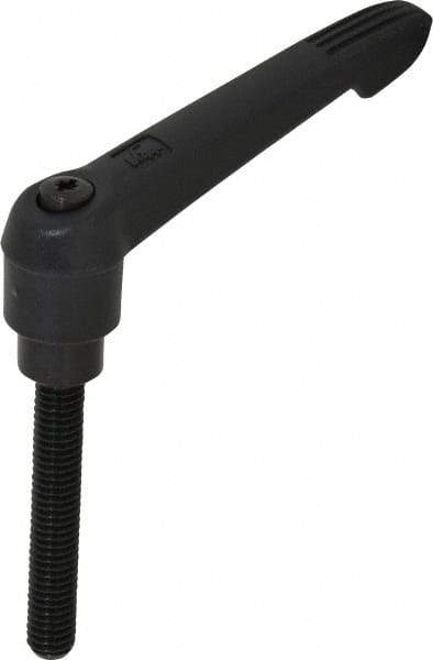 KIPP - 3/8-16, 0.85" Hub Diam, Glass Fiber (Steel Components) Threaded Stud Adjustable Clamping Lever - 2.36" Stud Length, 3.6" OAL, 2.11" High - Americas Industrial Supply