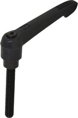 KIPP - 3/8-16, 0.85" Hub Diam, Glass Fiber (Steel Components) Threaded Stud Adjustable Clamping Lever - 2.36" Stud Length, 3.6" OAL, 2.11" High - Americas Industrial Supply