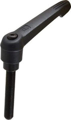 KIPP - M10 x 1.5, 21.5mm Hub Diam, Glass Fiber (Steel Components) Metric Threaded Stud Adjustable Clamping Lever - 60mm Stud Length, 91.5mm OAL, 53.5mm High - Americas Industrial Supply