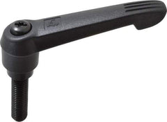 KIPP - 1/2-13, 1" Hub Diam, Glass Fiber (Steel Components) Threaded Stud Adjustable Clamping Lever - 1.97" Stud Length, 4.29" OAL, 2.4" High - Americas Industrial Supply