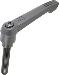 KIPP - 1/2-13, 1" Hub Diam, Glass Fiber (Steel Components) Threaded Stud Adjustable Clamping Lever - 2.36" Stud Length, 4.29" OAL, 2.4" High - Americas Industrial Supply