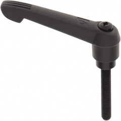 KIPP - M10 x 1.5, 25.5mm Hub Diam, Glass Fiber (Steel Components) Metric Threaded Stud Adjustable Clamping Lever - 60mm Stud Length, 109mm OAL, 61mm High - Americas Industrial Supply