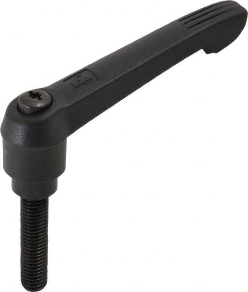 KIPP - M12 x 1.75, 25.5mm Hub Diam, Glass Fiber (Steel Components) Metric Threaded Stud Adjustable Clamping Lever - 50mm Stud Length, 109mm OAL, 61mm High - Americas Industrial Supply