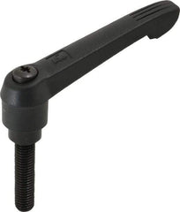 KIPP - M12 x 1.75, 25.5mm Hub Diam, Glass Fiber (Steel Components) Metric Threaded Stud Adjustable Clamping Lever - 50mm Stud Length, 109mm OAL, 61mm High - Americas Industrial Supply