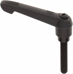 KIPP - M12 x 1.75, 25.5mm Hub Diam, Glass Fiber (Steel Components) Metric Threaded Stud Adjustable Clamping Lever - 60mm Stud Length, 109mm OAL, 61mm High - Americas Industrial Supply