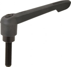 KIPP - 1/2-13, 1.18" Hub Diam, Glass Fiber (Steel Components) Threaded Stud Adjustable Clamping Lever - 1.97" Stud Length, 4.96" OAL, 2.83" High - Americas Industrial Supply