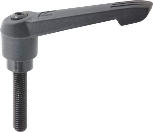 KIPP - 1/2-13, 1.18" Hub Diam, Glass Fiber (Steel Components) Threaded Stud Adjustable Clamping Lever - 2.36" Stud Length, 4.96" OAL, 2.83" High - Americas Industrial Supply