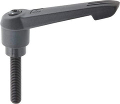 KIPP - 1/2-13, 1.18" Hub Diam, Glass Fiber (Steel Components) Threaded Stud Adjustable Clamping Lever - 2.36" Stud Length, 4.96" OAL, 2.83" High - Americas Industrial Supply