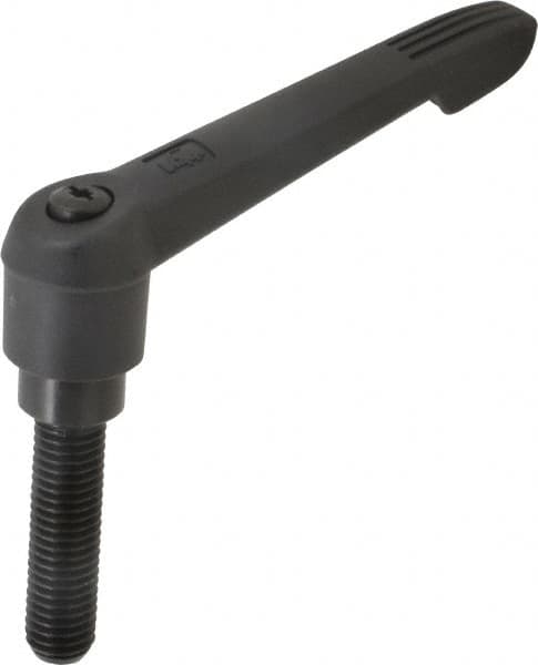 KIPP - 5/8-11, 1.18" Hub Diam, Glass Fiber (Steel Components) Threaded Stud Adjustable Clamping Lever - 2.36" Stud Length, 4.96" OAL, 2.83" High - Americas Industrial Supply
