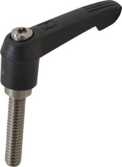 KIPP - 1/4-20, 0.51" Hub Diam, Glass Fiber (Stainless Steel Components) Threaded Stud Adjustable Clamping Lever - 1.18" Stud Length, 1.85" OAL, 1.18" High - Americas Industrial Supply
