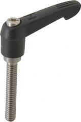 KIPP - 1/4-20, 0.51" Hub Diam, Glass Fiber (Stainless Steel Components) Threaded Stud Adjustable Clamping Lever - 1.57" Stud Length, 1.85" OAL, 1.18" High - Americas Industrial Supply