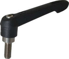 KIPP - 5/16-18, 0.71" Hub Diam, Glass Fiber (Stainless Steel Components) Threaded Stud Adjustable Clamping Lever - 0.79" Stud Length, 2.95" OAL, 1.63" High - Americas Industrial Supply